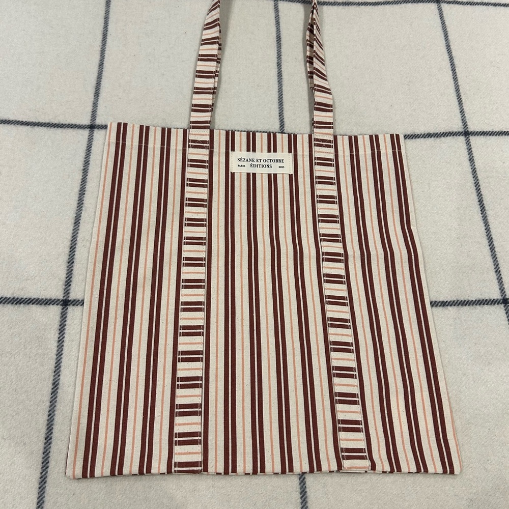 Sezane Striped Tote Bag